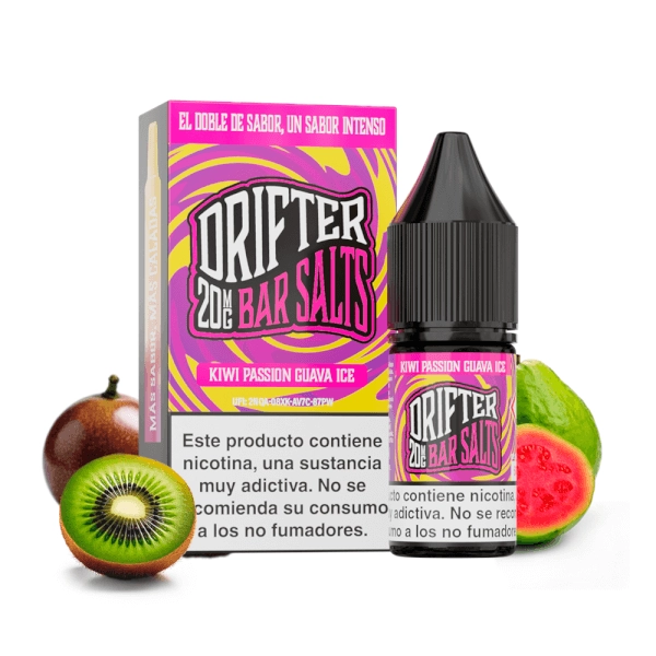 drifter-bar-salts-kiwi-passion-guava-ice-10ml drifter salts kiwi passion guava 20mg