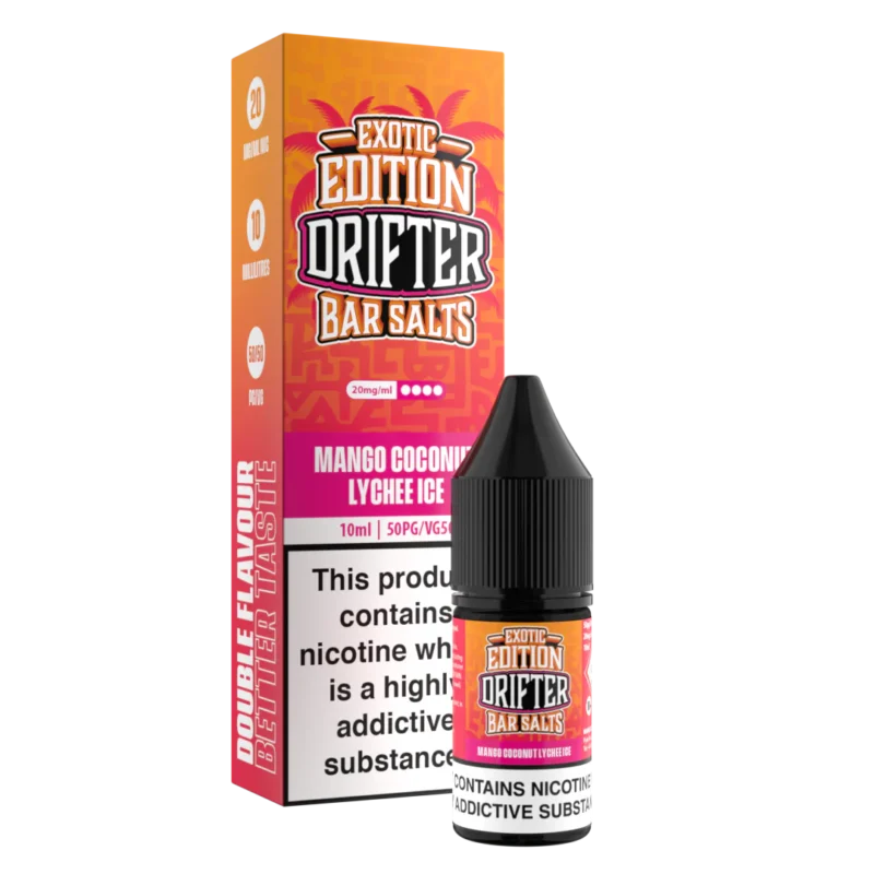 drifter bar salts - mango coconut lychee ice exotic edition-10mg-20mg Drifter Salts Exotic Edition - Mango Coconut Lychee Ice 10ml