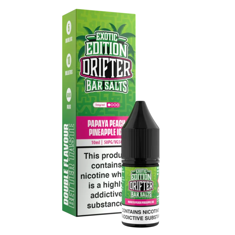 drifter salts - Papaya Peach Pineapple Ice exotic edition-10mg-20mg Drifter Salts Exotic Edition - Papaya Peach Pineapple Ice Ice 10ml
