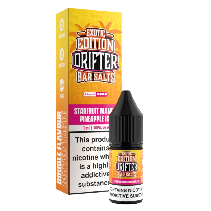 drifter salts - Starfruit Mango Pineapple Ice exotic edition-10mg-20mg Drifter Salts Exotic Edition - Starfruit Mango Pineapple Ice 10ml